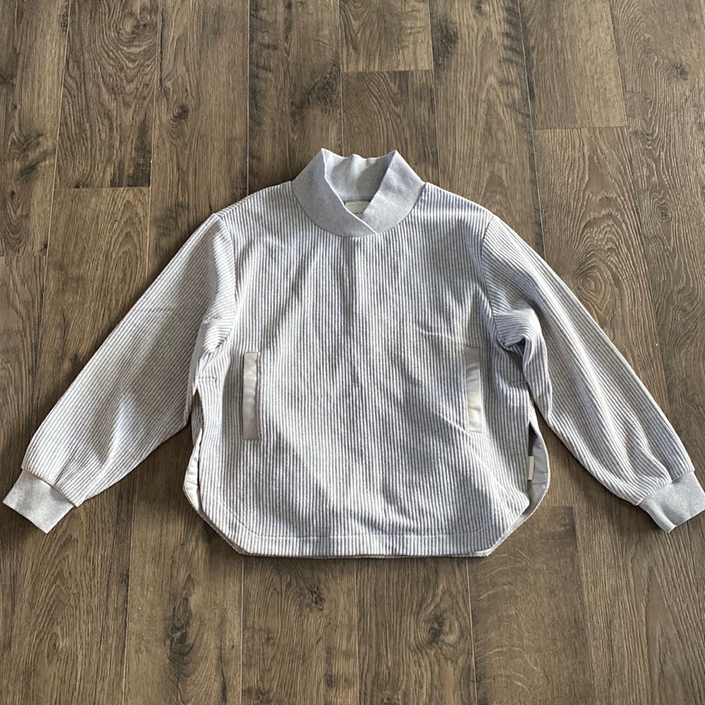 Varley Ribbed V-neck Sweatshirt XS Gray